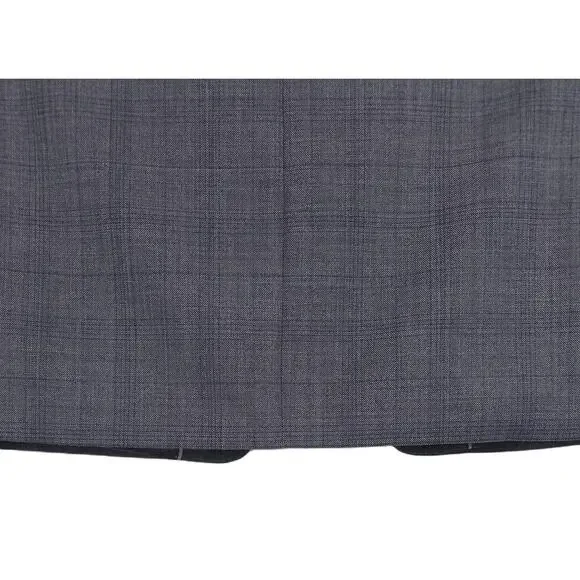 Michael Kors Mens Classic Fit 2 Piece Suit 36R 30x32 Grey Blue Plaid Wool NWT